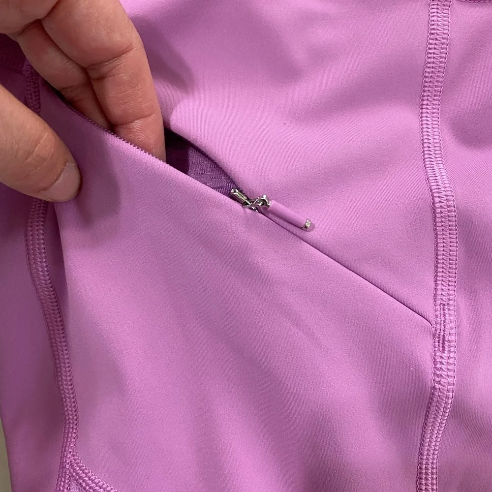 Athleta Mesh Contender Capri in Violet Blush Multiple Zipper Pockets‎ Size S